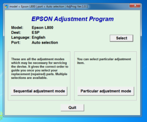 Reset máy in màu Epson L800