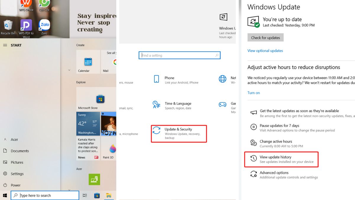 Gỡ bỏ update bảo mật gây lỗi 0x00000709 bước 1,2,3