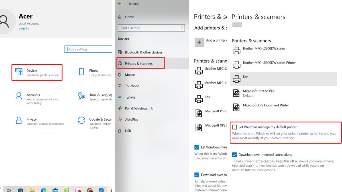 Tắt quyền quản lý mặc định máy in của Windows