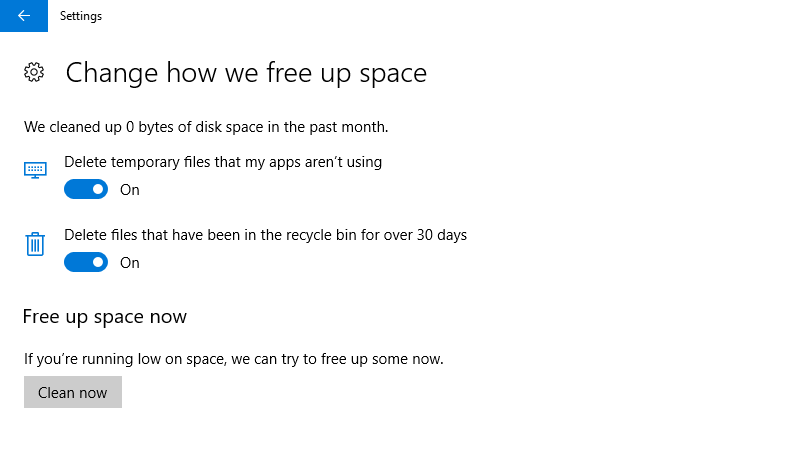 Hướng dẫn dùng Storage sense để tự dọn rác Windows 10